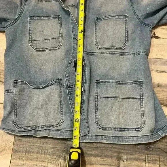 Style & Co Size Large Blue Denim Coat Jacket Women’s Patchwork design 99%cotton - Picture 7 of 9